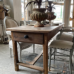 ファームハウス風/ダイニングテーブル/キッチンテーブル/ワークトップ/antiquedecor...などのインテリア実例 - 2020-07-29 17:20:10