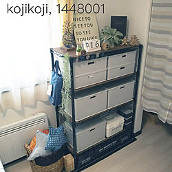 おうちすっきりラック/ハンドメイド星のクッション/ハンドメイド収納/いぬのいる暮らし/kojikojiさん...などのインテリア実例 - 2018-07-02 22:07:01