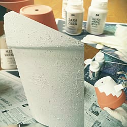 机/ザラザラベース/携帯カメラで撮影/植木鉢ペイント/ニッペホームプロダクツ...などのインテリア実例 - 2017-07-11 08:59:35