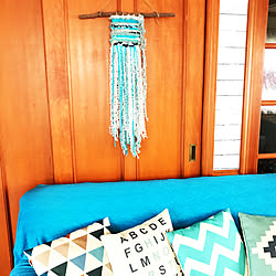 リビング Amazon リネン クッションカバー Amazon ソファーカバー 17 07 18 西海岸風 などのインテリア実例 17 07 18 19 04 08 Roomclip ルームクリップ