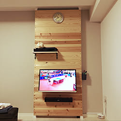 サウンドバー壁掛け/レコーダー置き場/配線隠し/壁掛けテレビ/ディアウォール...などのインテリア実例 - 2019-11-16 22:45:35