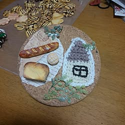 机/shimaちゃんの編み編み❤/コラボ❤/フェイクグリーン/コルクボードリメイク...などのインテリア実例 - 2017-03-19 21:23:27