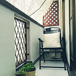 部屋全体 ベランダ 狭いベランダ サンシェード シェード などのインテリア実例 05 03 09 46 33 Roomclip ルームクリップ