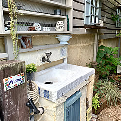 ガーデンシンクDIY/タイル/NO GREEN NO LIFE/棚DIY/マイガーデン...などのインテリア実例 - 2019-09-15 23:22:26