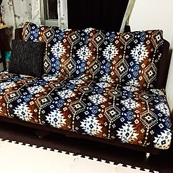 クッションカバー ルルドマッサージクッション リビング ハンドメイド デニムリメイク などのインテリア実例 17 07 13 18 05 56 Roomclip ルームクリップ