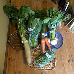 玄関/入り口/セリア仏壇用ローソク/京野菜/レトロなかご/昭和レトロ青ざるかご...などのインテリア実例 - 2018-11-09 09:30:24