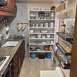 キッチン/古道具/DIY/DIY食器棚/アンティーク...などのインテリア実例 - 2017-04-22 09:52:16