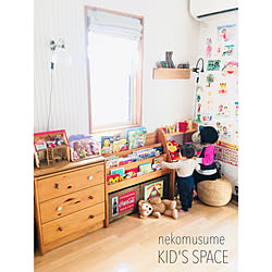 おもちゃ収納/絵本棚DIY/IKEAの収納棚/カラボリメイク/おままごとキッチンDIY ...などのインテリア実例 - 2018-01-16 13:24:35