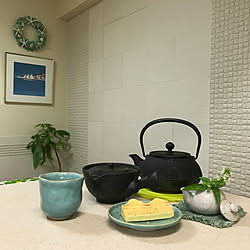 キッチン/パキラ成長中/バジルの花/手作りの湯呑み/南部鉄瓶...などのインテリア実例 - 2018-07-20 10:28:44