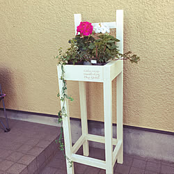 ステンシル カインズワークショップ カインズホーム ベンチ型花台 Diy などのインテリア実例 02 05 11 05 24 Roomclip ルームクリップ