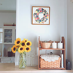 ひまわり 白×木のインテリア実例 ｜ RoomClip（ルームクリップ）