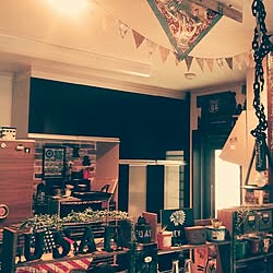 壁/天井/連投すみません(。><)/ガーランド手作り/100均リメイク♪/セリア雑貨♡...などのインテリア実例 - 2015-07-25 11:39:52