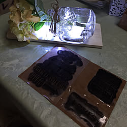寝るとぉー(◍˃̶ᗜ˂̶◍)ノ"/emi今日も頑張ったぁー!/明日は皮からステンシルをデコる/ステンシル終了/2×4の廃材...などのインテリア実例 - 2017-12-14 02:51:32
