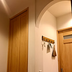 玄関/入り口/ウッドワン建具/ウォークインクローゼット/アーチ型壁/ナチュラル...などのインテリア実例 - 2017-08-23 22:32:38
