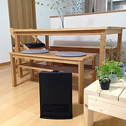 ダイニングベンチ/モニター当選/山善セラミックヒーター/山善/ダイニングテーブル...などのインテリア実例 - 2017-10-06 18:59:44