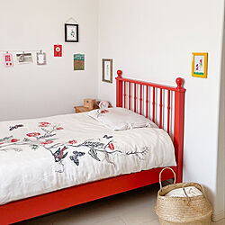 寝室/IKEA/パステル6:原色4の暮らし/木と布のある暮らし/ハンドメイド...などのインテリア実例 - 2022-06-07 08:51:55