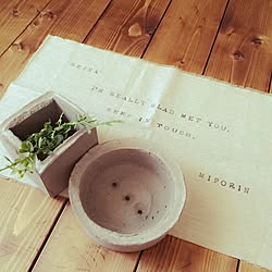 机/コンクリート鉢/miporinさんありがとう♡/天板DIY/フォローして頂きありがとうございます!...などのインテリア実例 - 2015-04-19 09:11:12