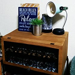 ベッド周り/ゴロゴロでも届く場所♪/ソファー横/100均リメイク/キャンドゥ...などのインテリア実例 - 2016-08-05 21:31:42