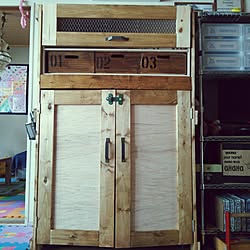 棚/まとまりなさすぎ/男前!?/DIY/チキンネット扉DIY...などのインテリア実例 - 2014-07-22 16:58:43