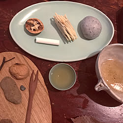 茶碗にした昔の小さい器/花岡隆さんの片口/京都の作家さんのお皿/三谷龍二さん木の姫フォーク/二住生活...などのインテリア実例 - 2018-07-28 05:21:59