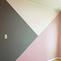 キッズルーム/女の子の部屋/ピンクとグレーの壁/ピンクの壁/hip塗料...などのインテリア実例 - 2020-05-17 17:34:46