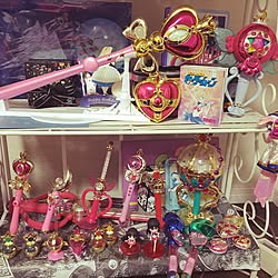 部屋全体 しまむら セーラームーン ストライプの壁紙 ファンシーショップ風 などのインテリア実例 18 09 06 18 03 40 Roomclip ルームクリップ
