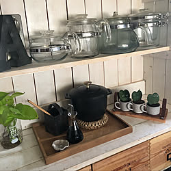 棚/醤油差し/食器棚DIY/STAUB/ナチュラルキッチン...などのインテリア実例 - 2018-09-28 08:19:02