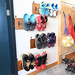 Diy 靴収納 セリアアイアンバー 玄関 入り口 賃貸マンション などのインテリア実例 19 06 13 06 47 29 Roomclip ルームクリップ