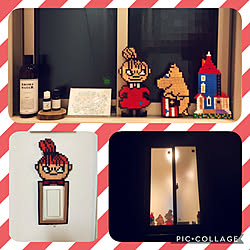 スヌーピー マリメッコ スイッチカバーdiy アイロンビーズ コレ Diyしたよ などのインテリア実例 05 25 00 04 39 Roomclip ルームクリップ
