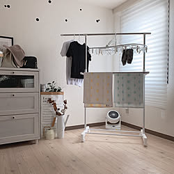 室内干しランドリー用品/ホームコーディ/HOME COORDY/白黒インテリア/monotonelife...などのインテリア実例 - 2019-06-08 14:43:41