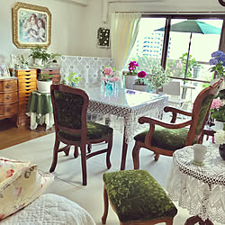 部屋全体/手編みレーステーブルクロス/紫陽花/マンション暮らし/お花大好き♡...などのインテリア実例 - 2018-05-04 16:23:24