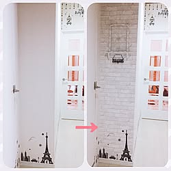 玄関/入り口/腰壁風ににしたら良かった/違う場所に移動します/目立たなくて残念/目覚めホワイト化...などのインテリア実例 - 2017-05-05 08:59:24
