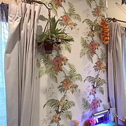 壁 天井 ハイビスカスクロス トラディスカンティア 壁紙 二世帯住宅の二階 などのインテリア実例 17 09 10 08 15 21 Roomclip ルームクリップ