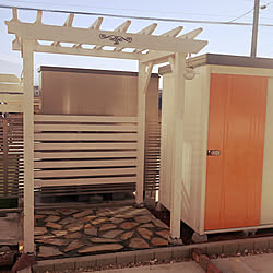 ウッドデッキ小屋diy パーゴラdiy Diy ウッドデッキdiy のインテリア実例 09 15 21 23 45 Roomclip ルームクリップ