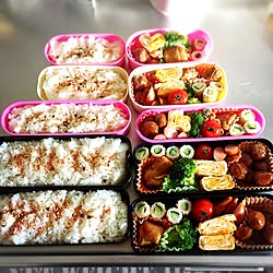 お弁当楽しみ/ノルマ終了〜/お弁当5個/お弁当/インテリアじゃなくてごめんなさい...などのインテリア実例 - 2017-04-13 07:59:36