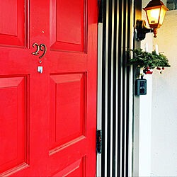 Christmas/クリスマス/塗装DIY/赤いドア/玄関ドア...などのインテリア実例 - 2021-12-06 13:58:14