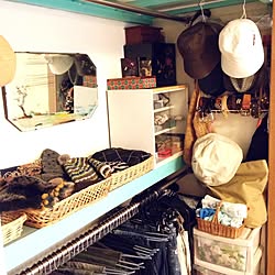 棚/ファッションのある暮らし強化月間!/帽子/服/ニトリ 滑りにくいスラックスハンガー...などのインテリア実例 - 2017-03-28 07:00:47
