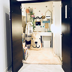 リビング/ウォールステッカー/ままごとキッチンDIY/キッズスペース (リビング)/ハンドメイド...などのインテリア実例 - 2019-01-27 12:07:31