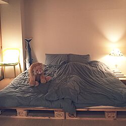 ベッド周り/無印良品/IKEA/照明/パレットのインテリア実例 - 2016-12-04 17:38:21