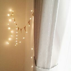 ベッド周り/ジュエリーライト/寝室/セリア/ライト照明のインテリア実例 - 2016-10-03 05:57:00