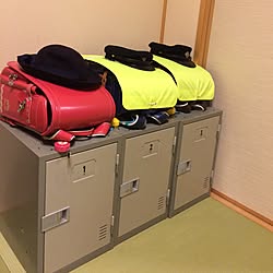 リビング キッズコーナー Diy Ikeaハンガー Ikeaハンガーラック ランドセル収納ロッカー などのインテリア実例 16 01 21 15 25 28 Roomclip ルームクリップ