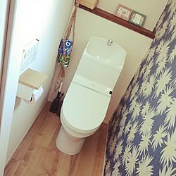 バス/トイレ/トイレットペーパーカバー/トイレディスプレイ/トイレットペーパーの収納/アクセントクロス...などのインテリア実例 - 2016-12-15 21:26:20