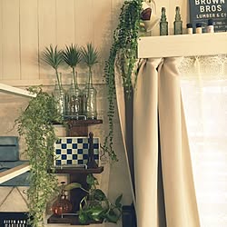 棚/いなざうるす屋さん フェイクグリーン/いつもいいねやコメありがとうございます♡/いいね!押し逃げばかりでごめんなさい。/板壁DIY...などのインテリア実例 - 2017-03-03 16:21:18