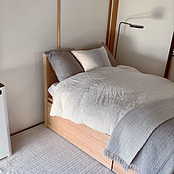 無印良品 寝具/グレーインテリア/リネンのある暮らし/リネン/無印良品ベッド...などのインテリア実例 - 2020-05-24 07:21:31