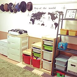 部屋全体/おもちゃ収納/子供部屋/トロファスト/IKEA...などのインテリア実例 - 2016-05-10 17:11:34