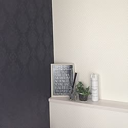 ダマスク柄クロス サンゲツ壁紙 バス トイレのインテリア実例 15 11 15 12 05 39 Roomclip ルームクリップ