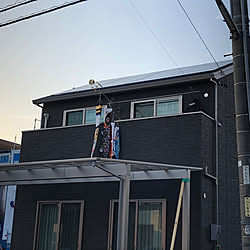 外壁 サイディング ミサワホーム 壁 天井 外壁は黒 新築完成 のインテリア実例 18 12 27 19 50 34 Roomclip ルームクリップ