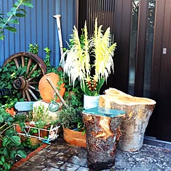 玄関/入り口/皆様 御自愛下さい+..・* ❁/気温差が大きくなっていきますので/季節の移ろいを大切に♡/家族と宅急便屋さんに丸太♪♬...などのインテリア実例 - 2015-08-23 09:37:50