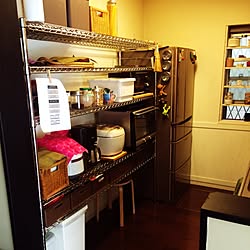 180センチ カップボード キッチンボード 背面収納 キッチン カゴ収納のインテリア実例 06 11 10 42 53 Roomclip ルームクリップ