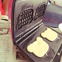 机/うちカフェ/大雪警報発令中/のんびりまったり♪/ワッフル焼けました...などのインテリア実例 - 2015-02-27 14:40:27